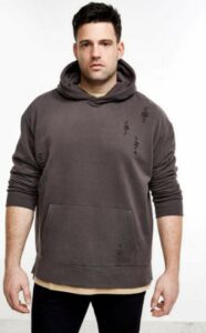 River Island Big & Tall grey distressed hoodie
