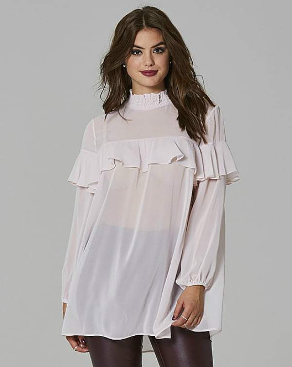 Spring Must Haves From SimplyBe- Plus Size SIMPLY BE HIGH NECK RUFFLE BLOUSE