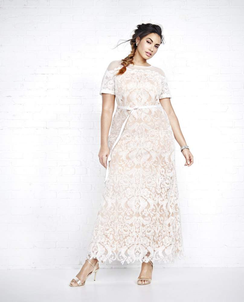 Addition Elle Violets & Roses Contrast Lace Plus Size Wedding Dress