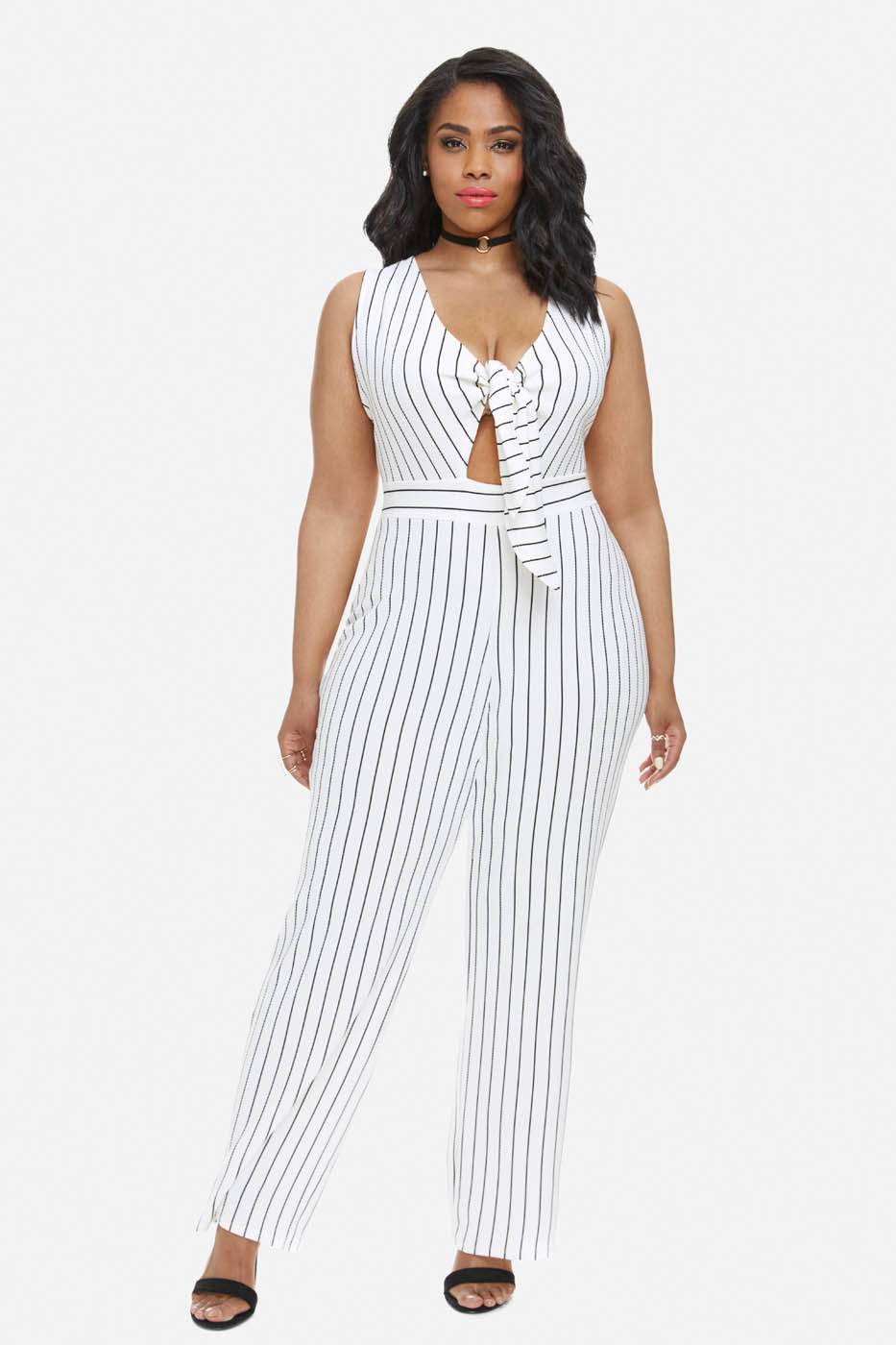 Cara Striped Jumpsuit | The Curvy Fashionista