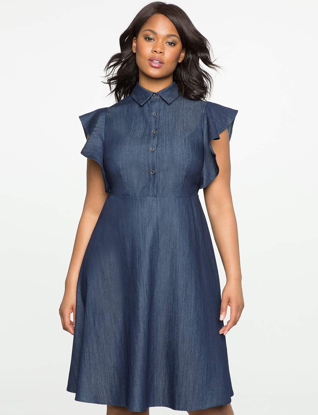 Denim dress with sleeves