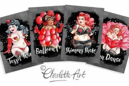 Plus Size Art: Burlesque Beauties by Illustrator Charlotte Thomson Art