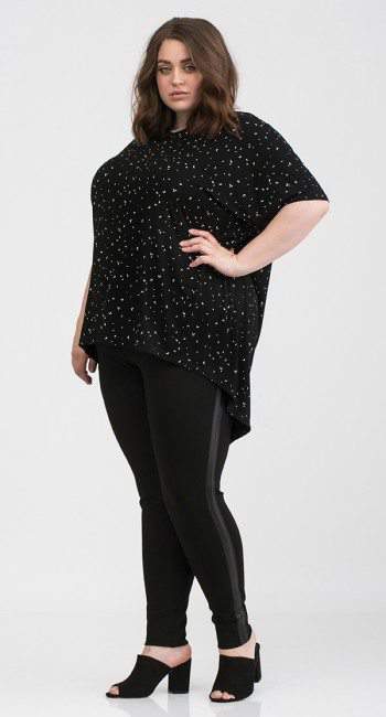 YOURS Plus Size Black Flocked Leopard Print Leggings