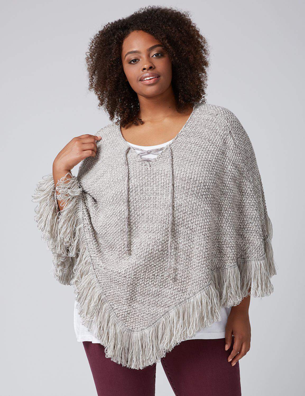 PONCHO WITH FRINGE Lane Bryant | The Curvy Fashionista