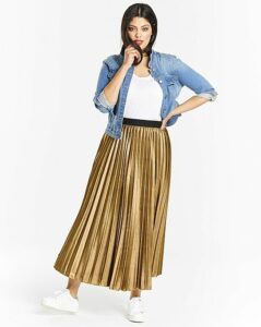 Simply Be Metallic Pleat Skirt