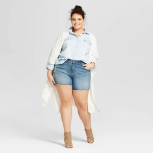 Plus Size Raw Hem Boyfriend Jean Shorts - Universal Thread