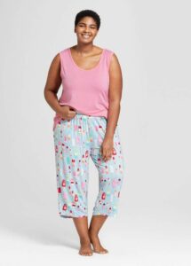 Munki Munki Womens Plus Size Tank Top and Capri Pajama Set