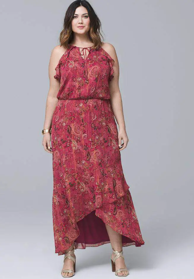 Whbm Paisley Print High Low Maxi Dr