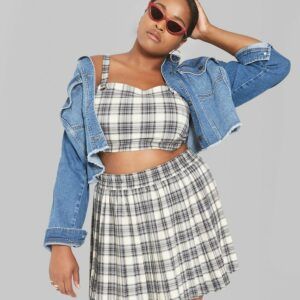 Wild Fable in Plus Sizes at Target- Wild Fable Women's Plus Size Plaid Strappy Cropped Top