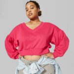 Wild Fable in Plus Sizes at Target- ild Fable Women's Plus Size Cropped V-Neck Sweatshirt