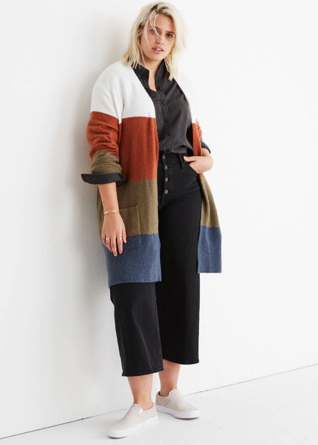 Kent Striped Cardigan Sweater in Coziest Yarn