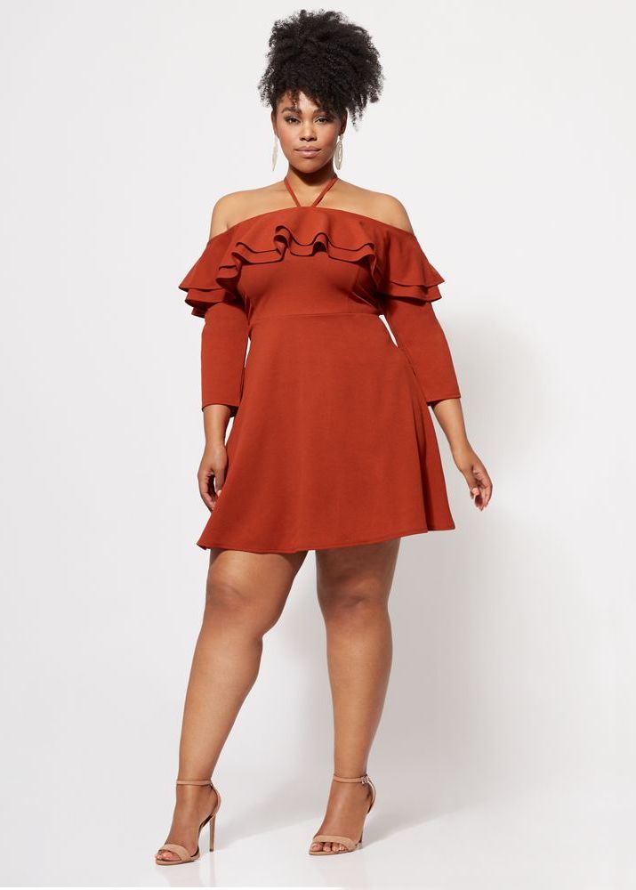 10 Affordable Plus Size Fashion Finds Under $50 - Kendall Off-Shoulder Ruffle Dress