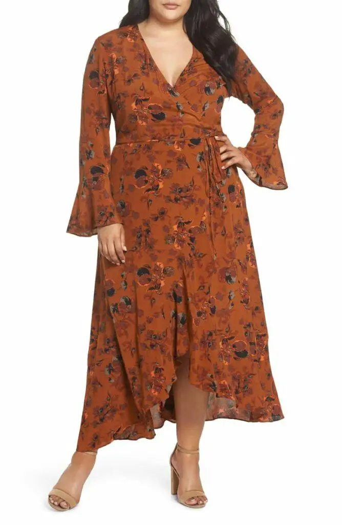 Leith Plus Size Floral Wrap Dress