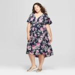 Plus Size Maternity Floral Print Short Sleeve Woven High Low Dress at Target