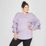 Plus Size Maternity Flounce Sleeve Knit Top at Target