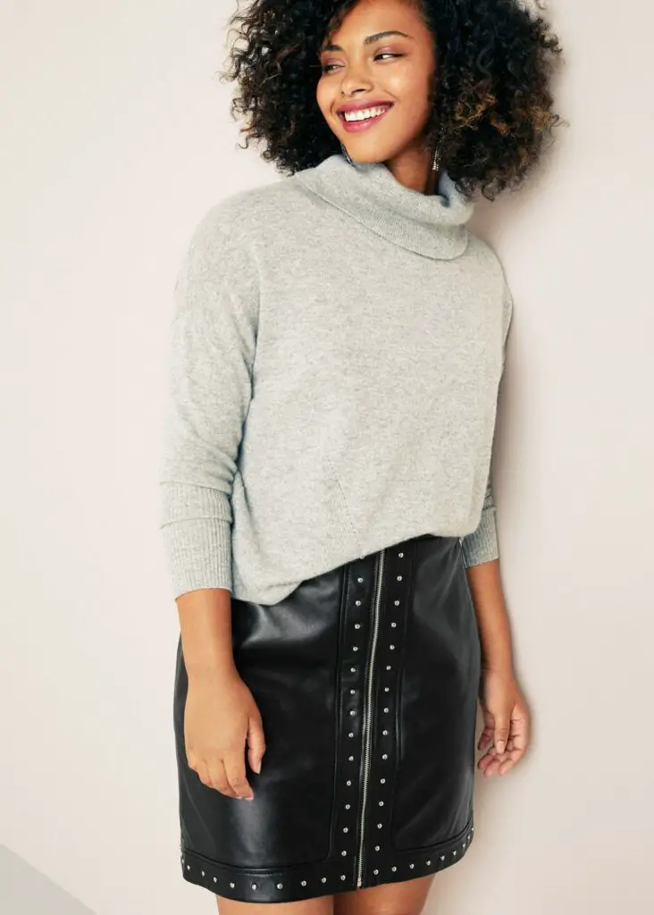 Studded Plus Size leather skirt