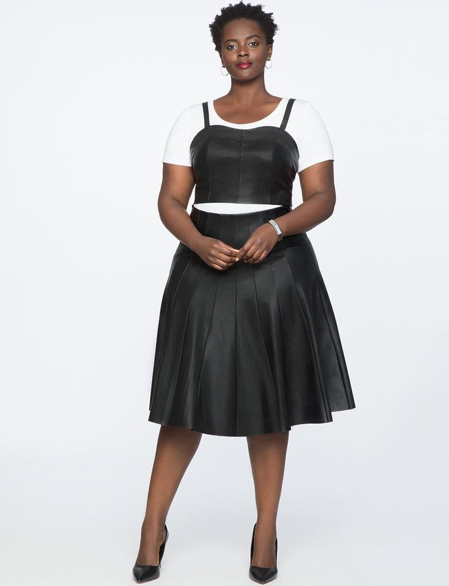 Studio Faux Leather Pleated Skirt