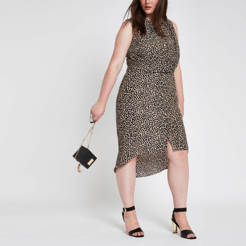 Love a Plus Size Leopard Print, then Check These Out- Leopard Print Twist Front Shirt Dress