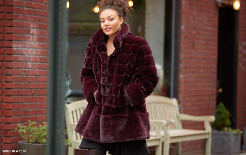 Plus Size Faux Fur Coat by Jones New York at Macys.com
