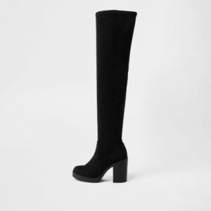 35+ Fall Wide calf boots to rock now- Black wide fit chunky over the knee boots