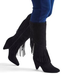 35+ Fall Wide calf boots to rock now- Brody Fringed Boots