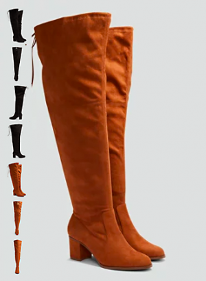 Fashion To Figure Haley Faux Suede Over The Knee Boots e1634010284737