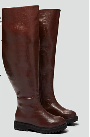 Fashion To Figure Malia Over The Knee Crocodile Texture Boots