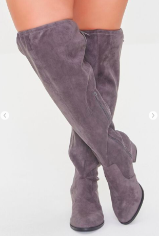 Forever21 Faux Suede Over The Knee Boots Wide