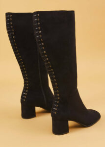 35+ Fall Wide calf boots to rock now- Corset-Back Block Heel Boot