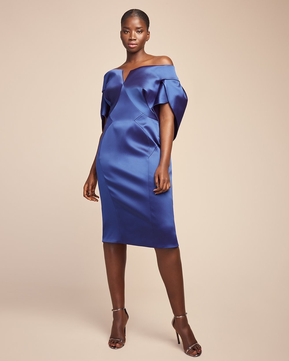 Luxury Plus SIze Fashion Finds at 11 Honore: ZAC POSEN Off-The-Shoulder Plus Size Dress