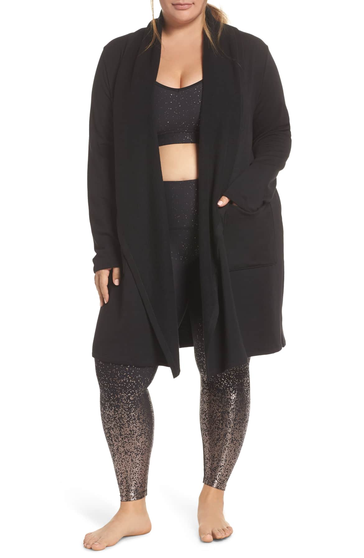 BEYOND YOGA Drape Long Cardigan and Ombre Leggings at Nordstrom