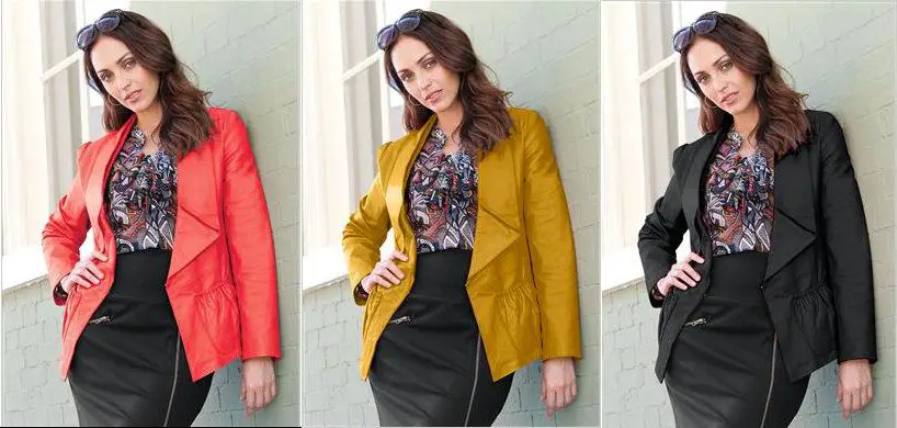 Jessica London WaterFall Plus Size Leather Jackets