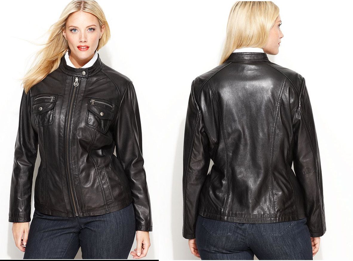 Michael Kors Plus Size Leather Jacket