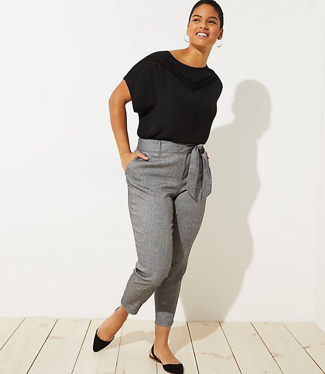Loft Plus Slim Tie Waist Pencil Pants