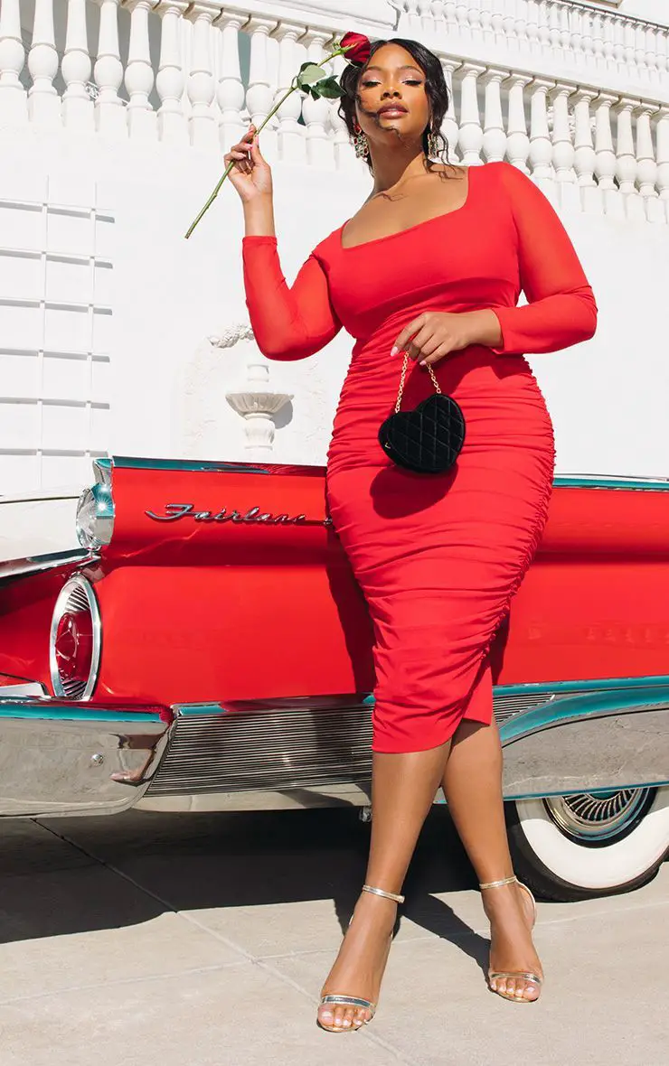 sexy red plus size dress