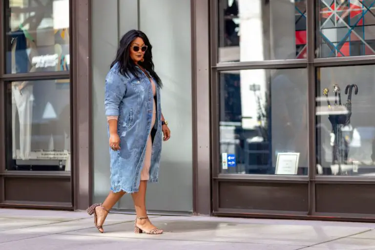 Plus size long denim jacket from Fashion to Figure (1)