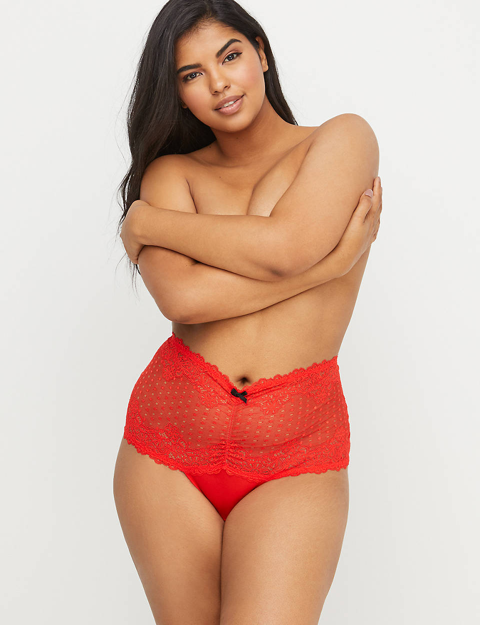 Plus Size Panties for Valentine's Day- Wide-Side Thong Panty With Split Gusset