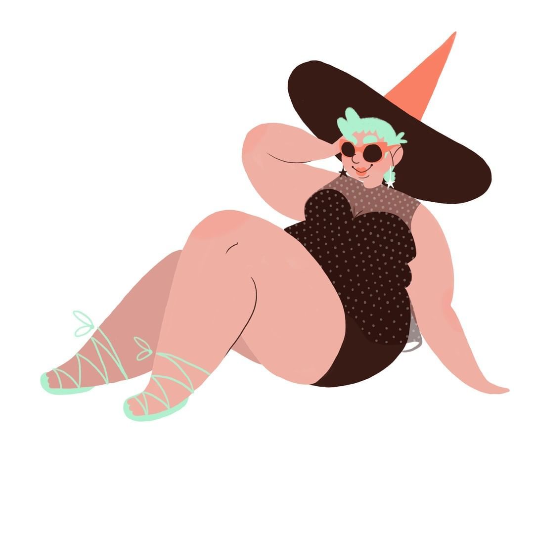 Plus Size Illustrations from Shelby Bergen- Fat WItch Illustration