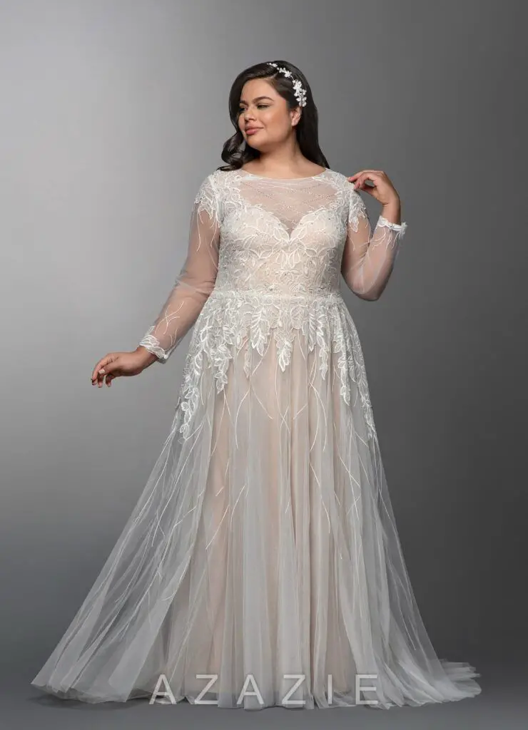 Affordable Plus Size Bridal Gowns- Azazie Elvina Bridal Gown