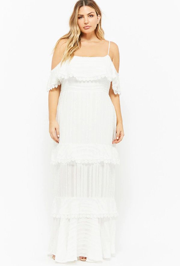 Plus Size Flounce Maxi Dress