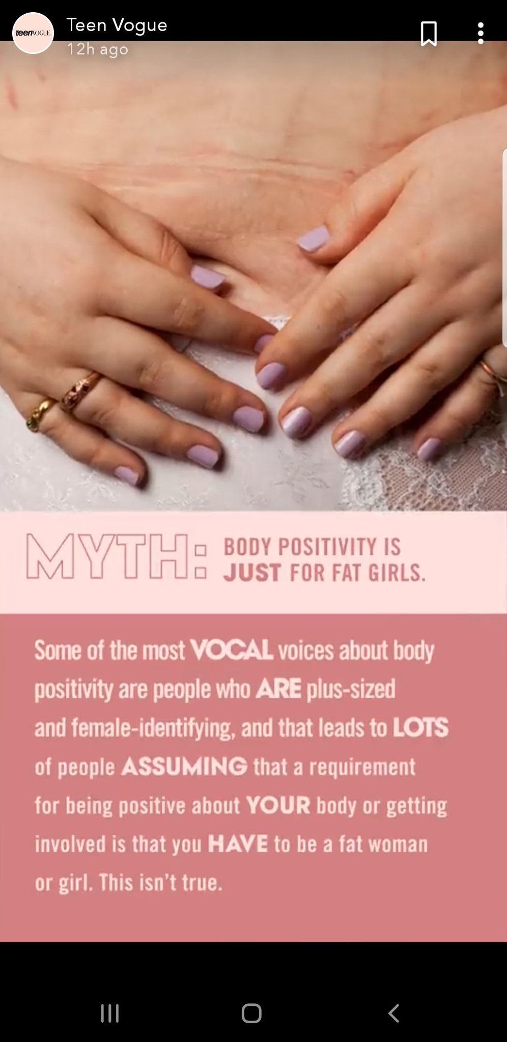 Teen Vogue calls Body Positivity for plus size bodies a myth