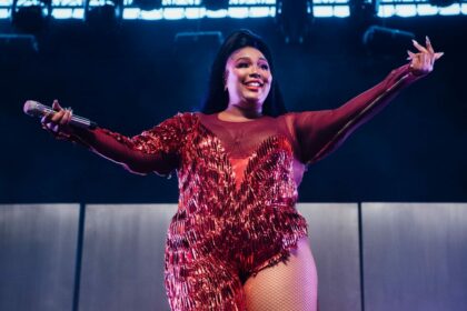 Lizzo In Red Sequins Bodysuit