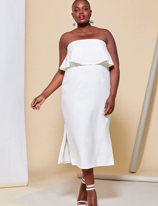 Strapless Dress with Bodice Overlay