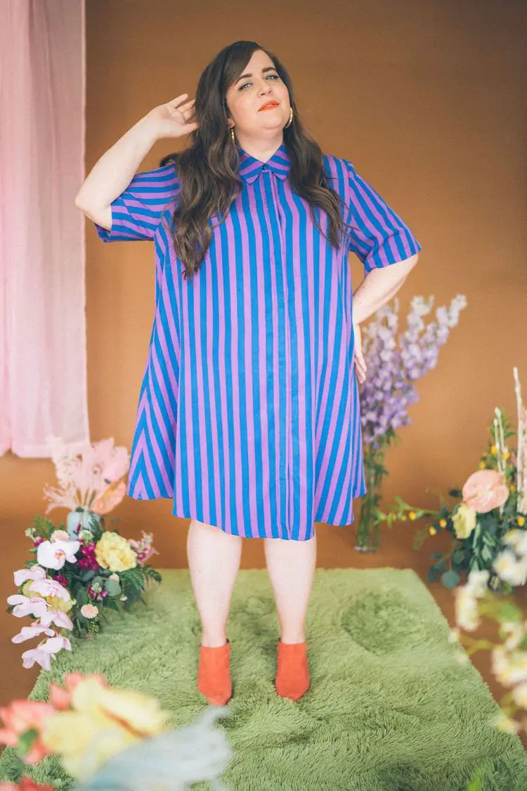 Aidy Bryant Pauline Collection- the lovington dress in stripe