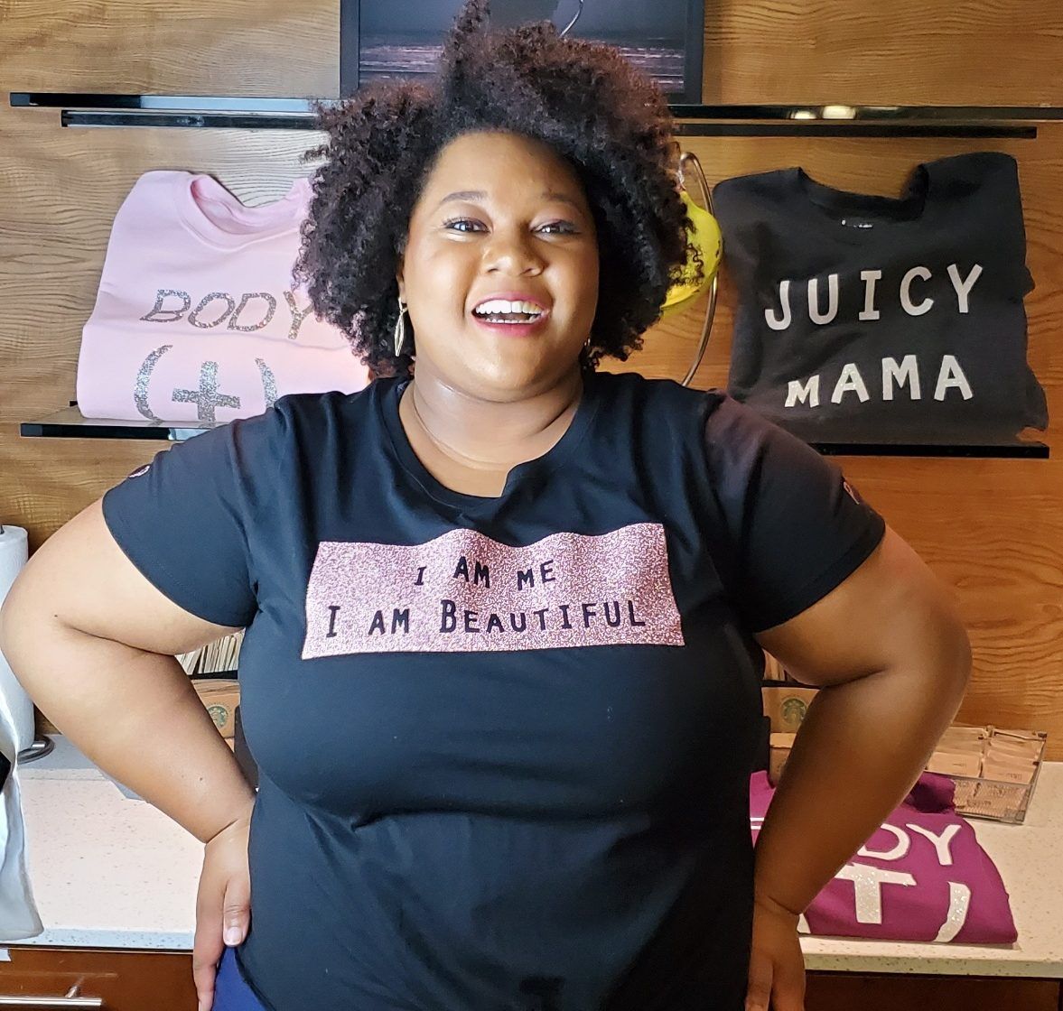 I am me, I am beautiful plus size tee shirt from Plurvy