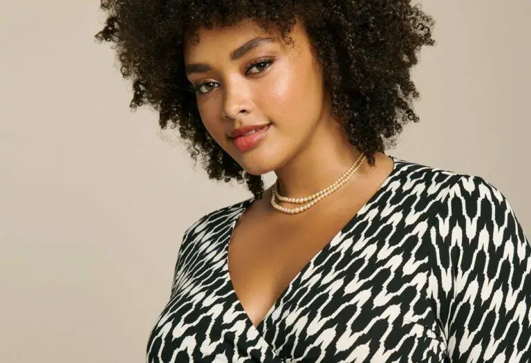Julian Two Classic Wrap Dress by DVF in Plus Sizes at 11 Honore Closeup