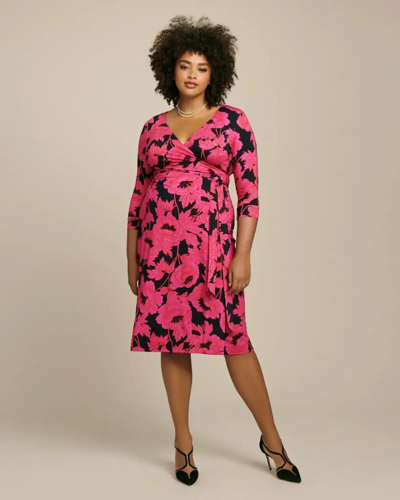 Julian Two Classic Wrap Dress by DVF in Plus Sizes at 11 Honore- Floral