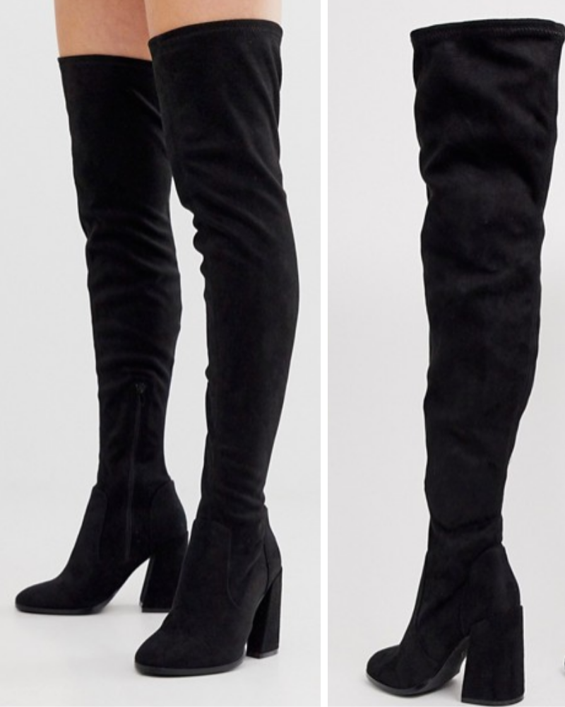 Wide Fit Korey Heeled Thigh High Boots by ASOS DESIGN