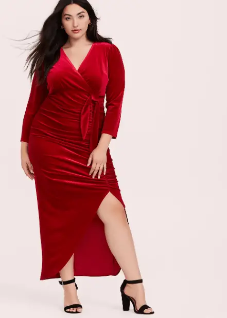 Red Velvet Midi Dress 