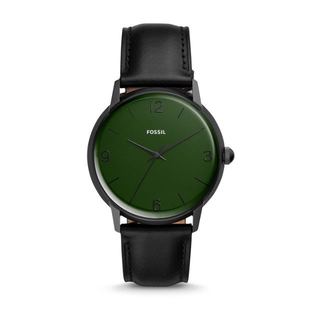 The Archival Series Mood Watch Three-Hand Black Leather Watch
